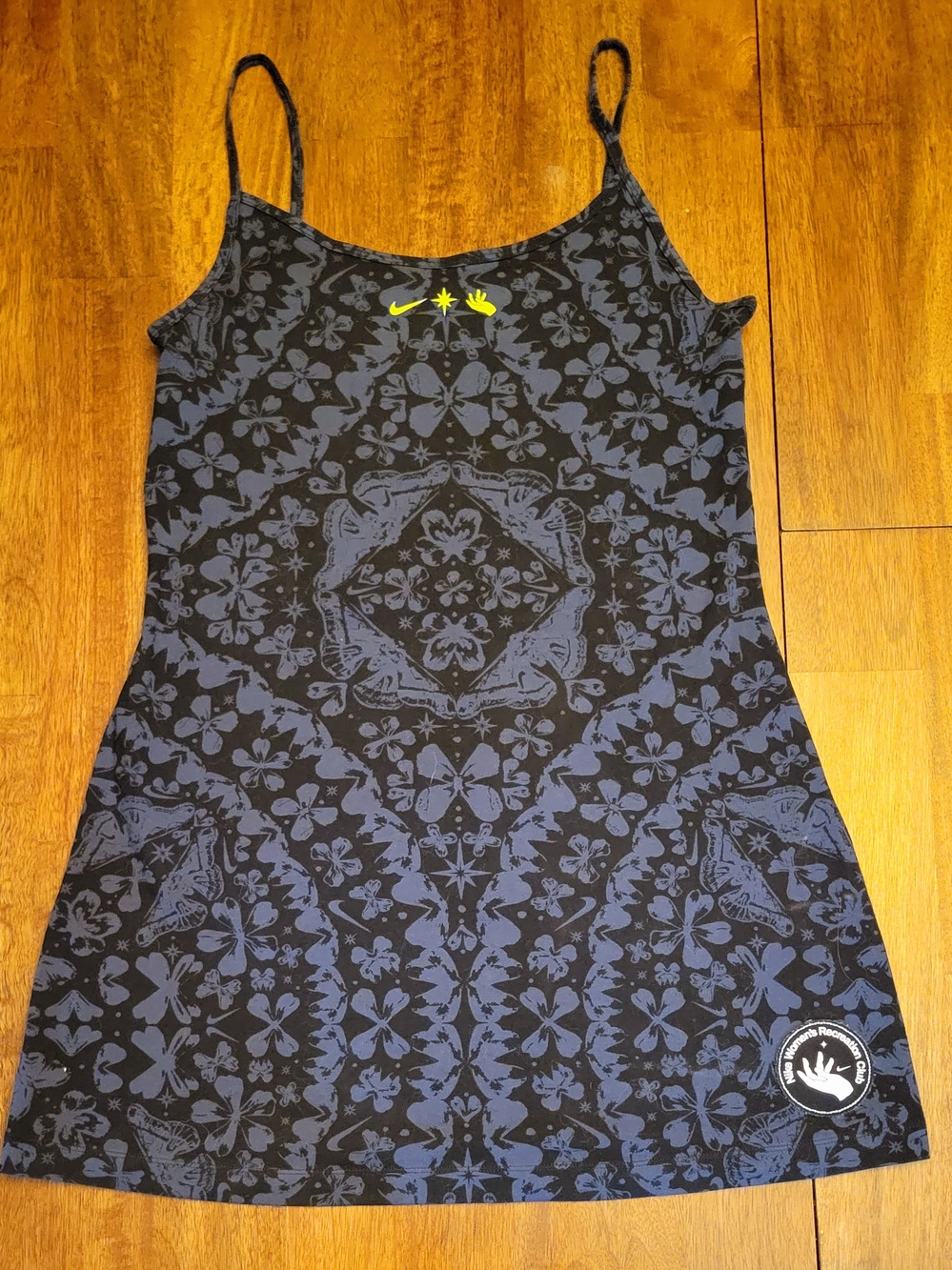 Nike Black & Navy Floral Patch Tank Top